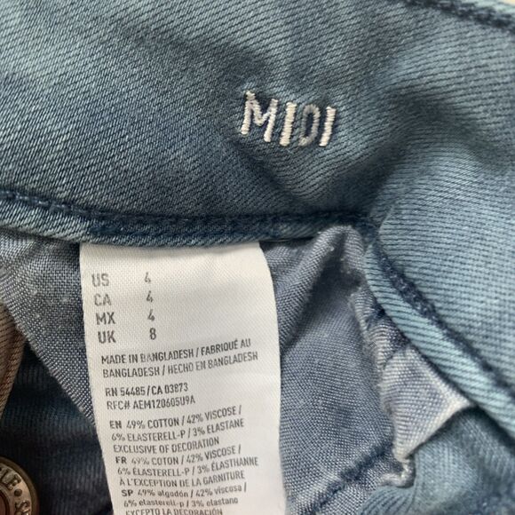 American Eagle Outfitters Super Stretch MIDI Shorts Blue Women’s Size 4 - Picture 7 of 7